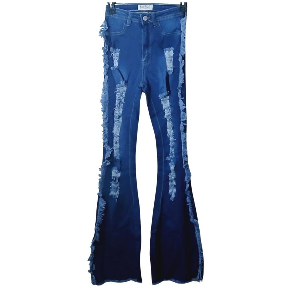 Ladies High Waisted Swank a Posh Flared Jeans